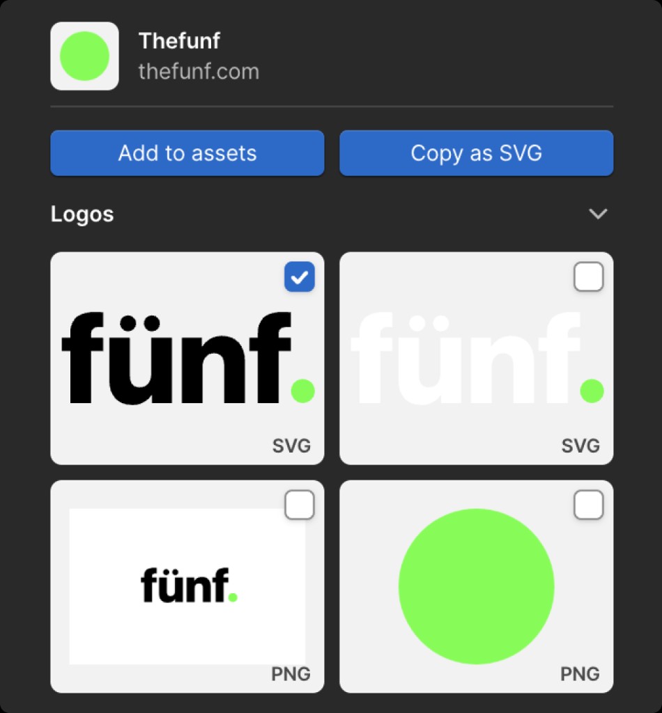 LogoFetcher logo format selection with SVG and PNG options